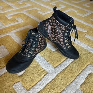 Keds Women's Leopard-Print Lace-Up Rain Water Resistant Boots
